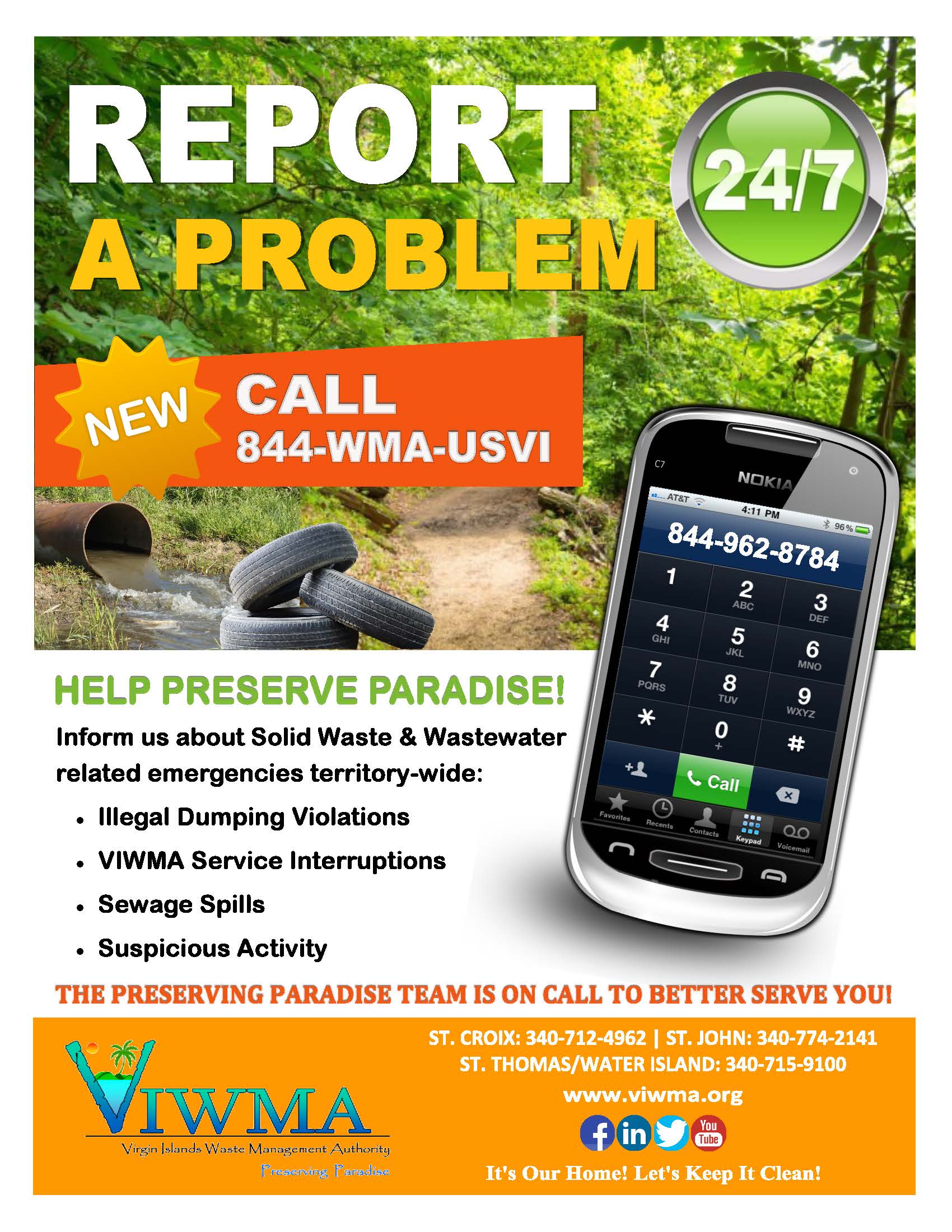 New VIWMA Hotline Flyer